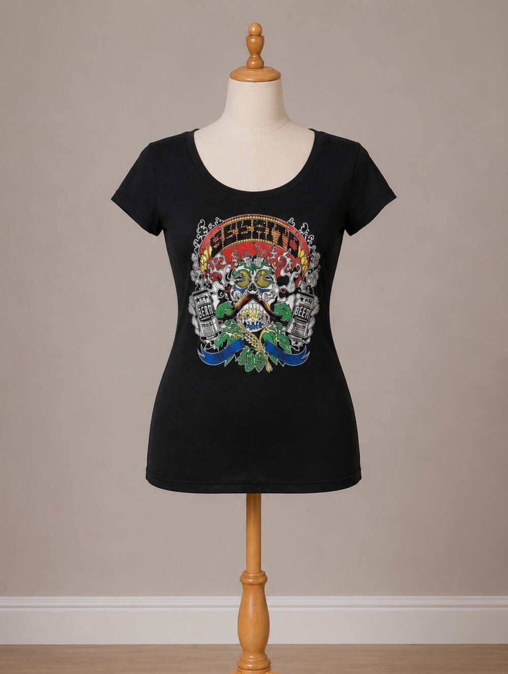 Royal Apparel Skull Graphic Black Tee – Size M